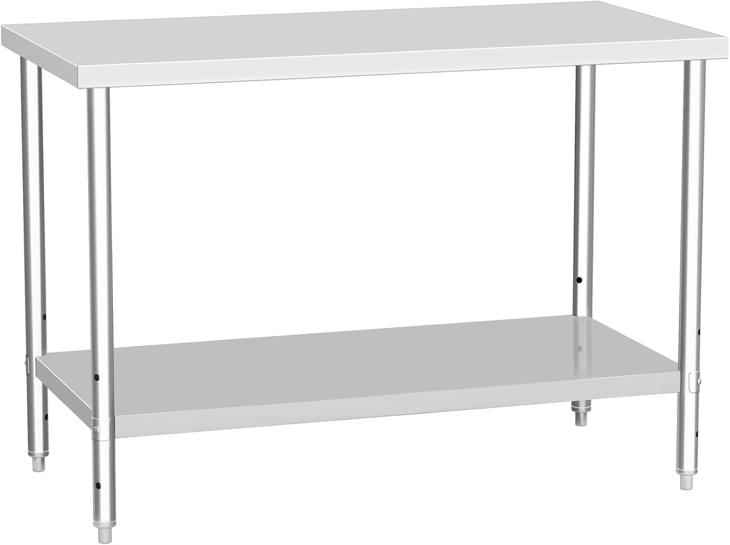 Heavy Duty 24×48 Inch Stainless Steel Prep Table with Undershelf for Kitchen