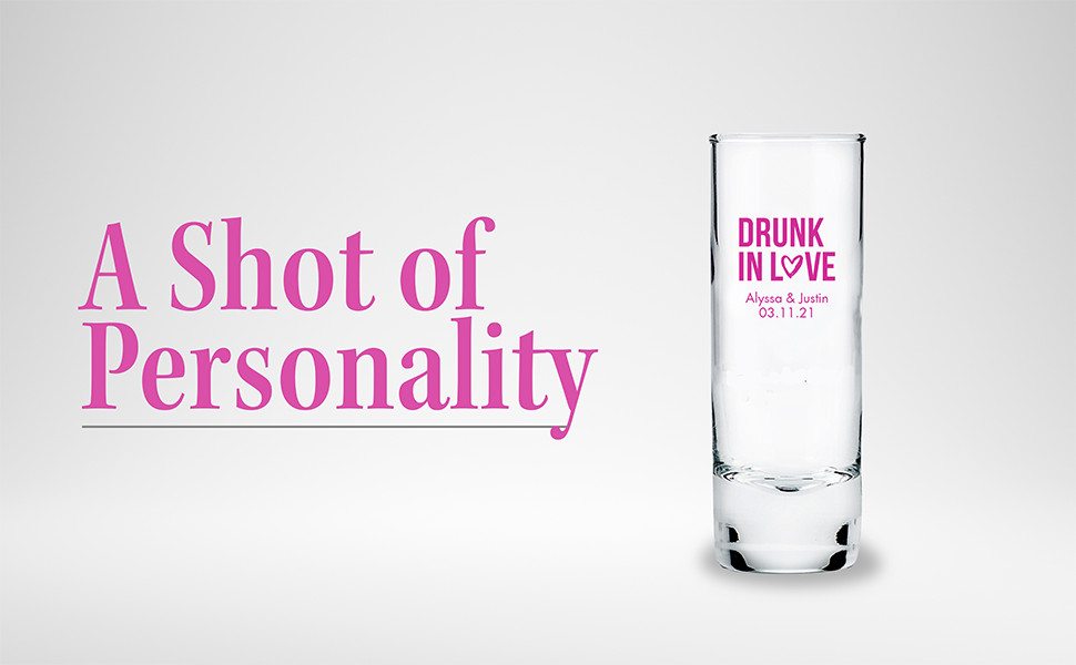 Personalized 2.5oz Tall Shot Glass Customizable Full Color Print – 84 pack