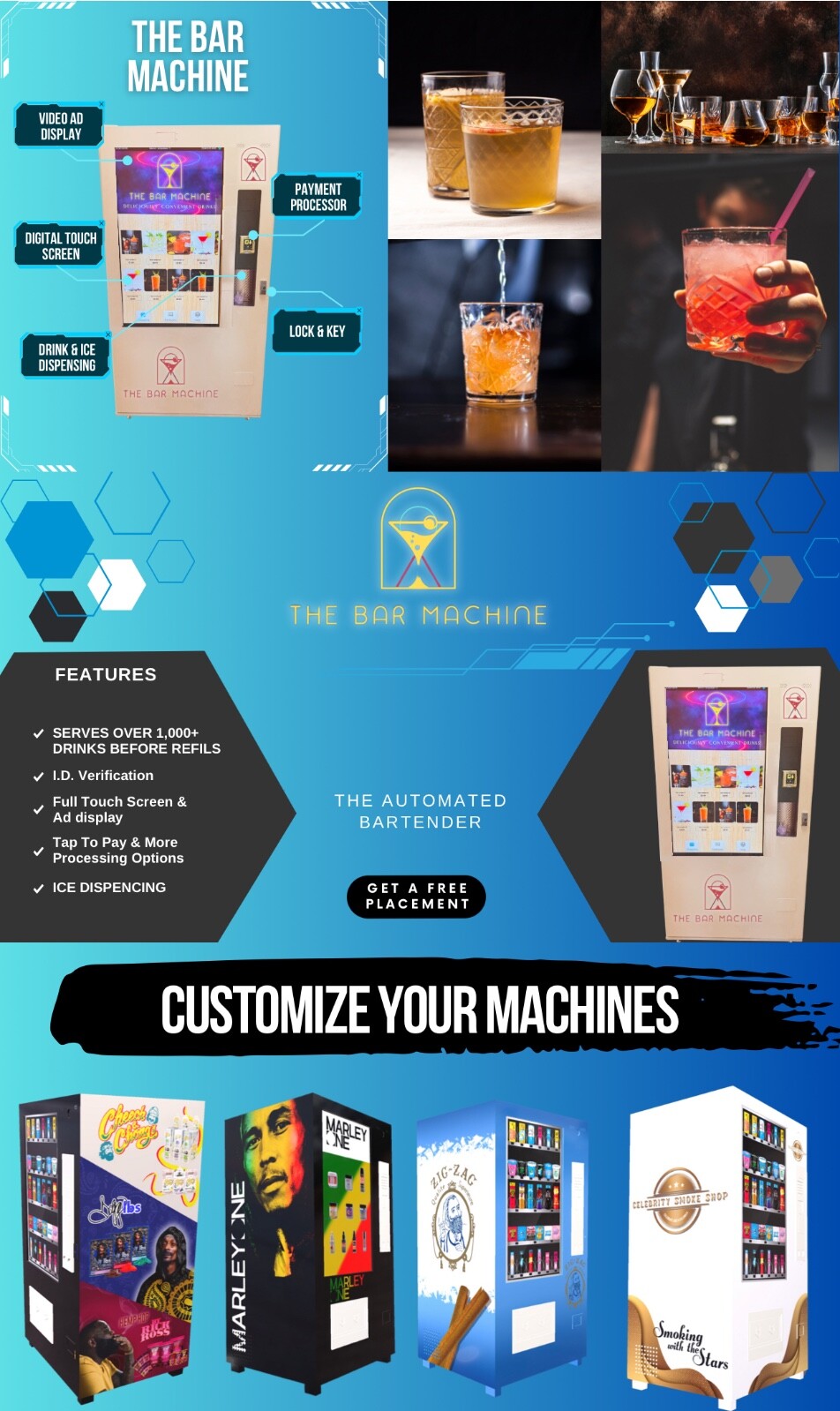 4 Units – CELEBRITY VENDING MACHINES 1 YEAR WARRANTY COMES WITH CREDIT CARD