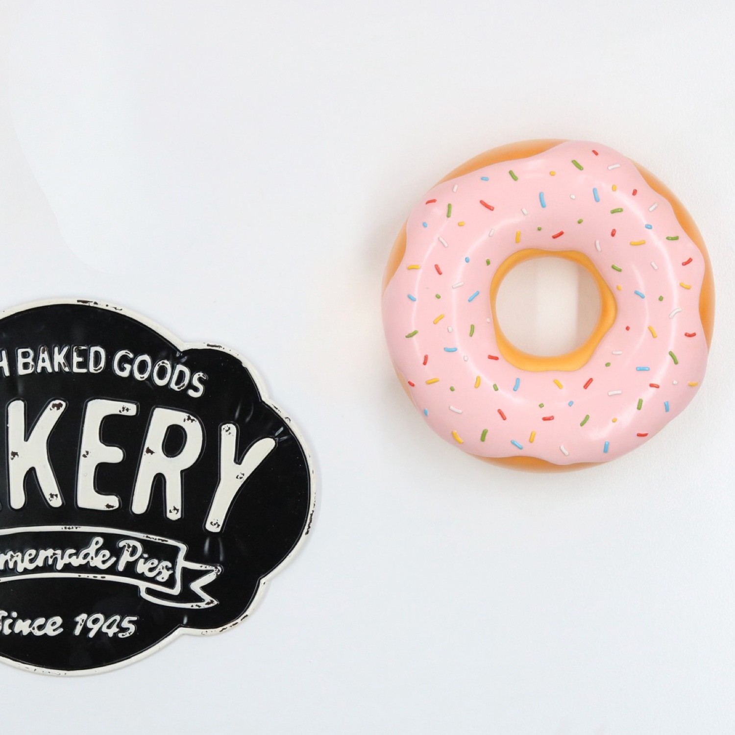 Wall Hanging Strawberry Donut with Sprinkles – Durable Fiberglass & Resin Decor