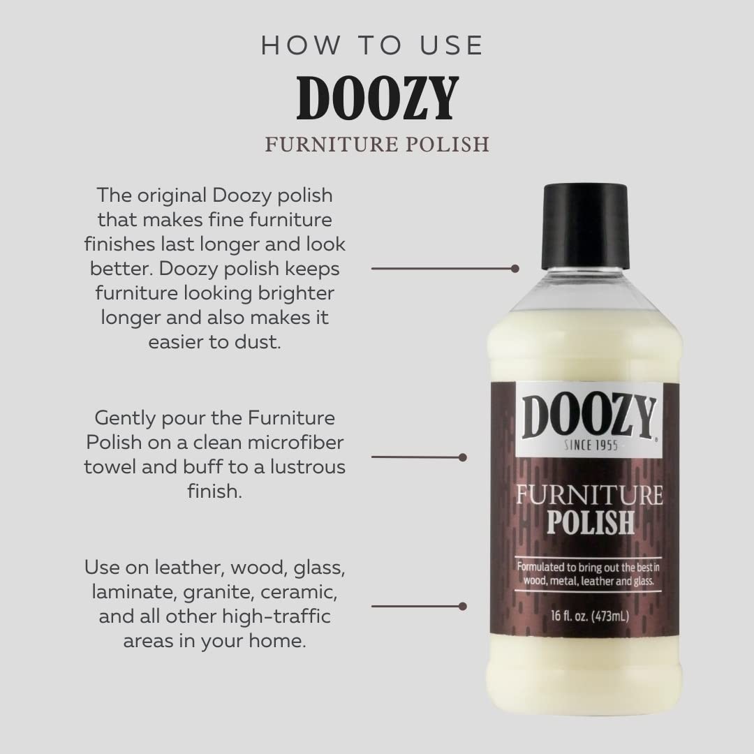 Doozy 16 oz Furniture & Cabinet Polish for All Wood & Metal, Leather & Glass – O