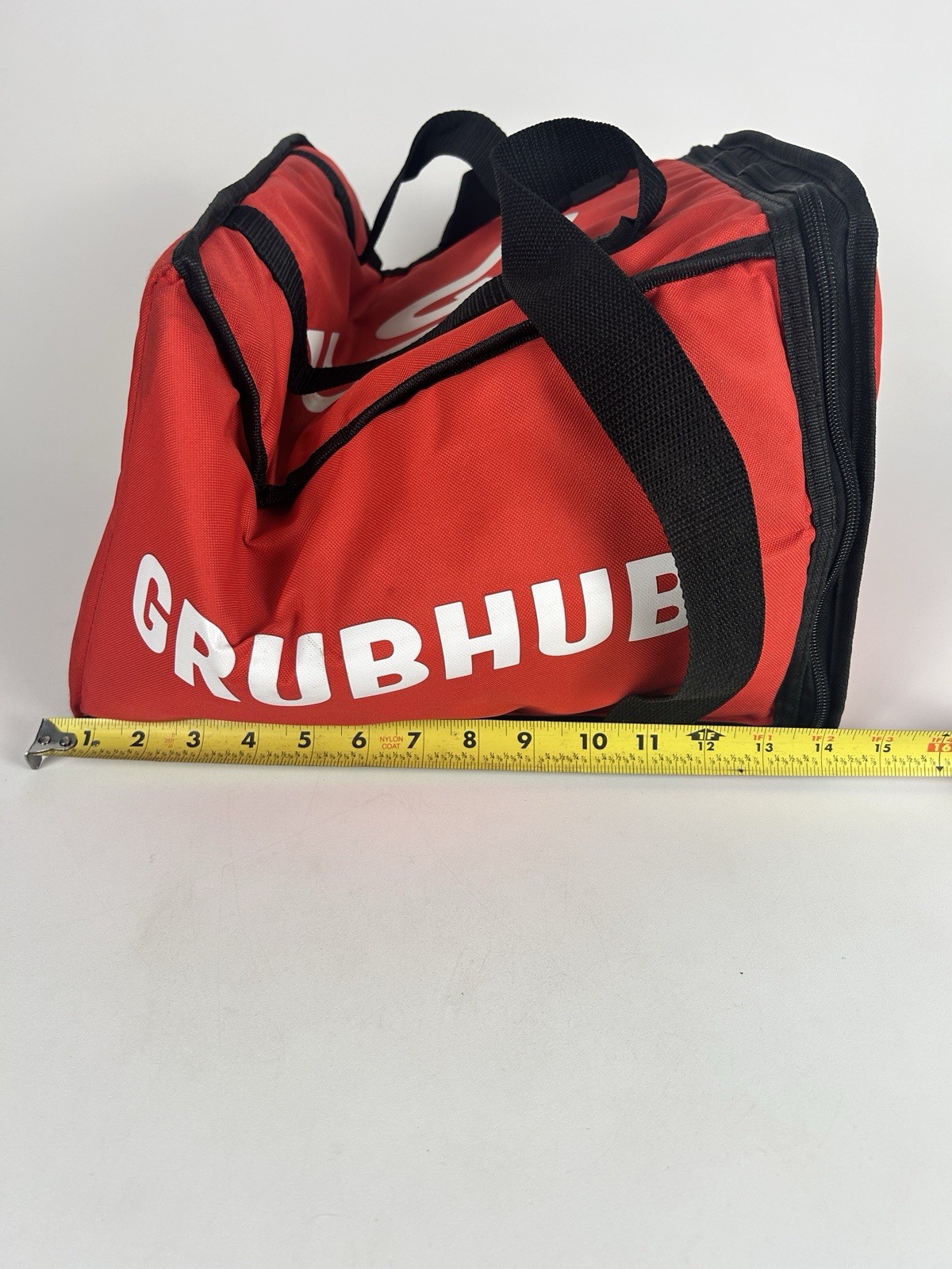 Grubhub 15x15x10 Red Thermal Insulated Hot Cold Food Delivery Tote Bag/Backpack