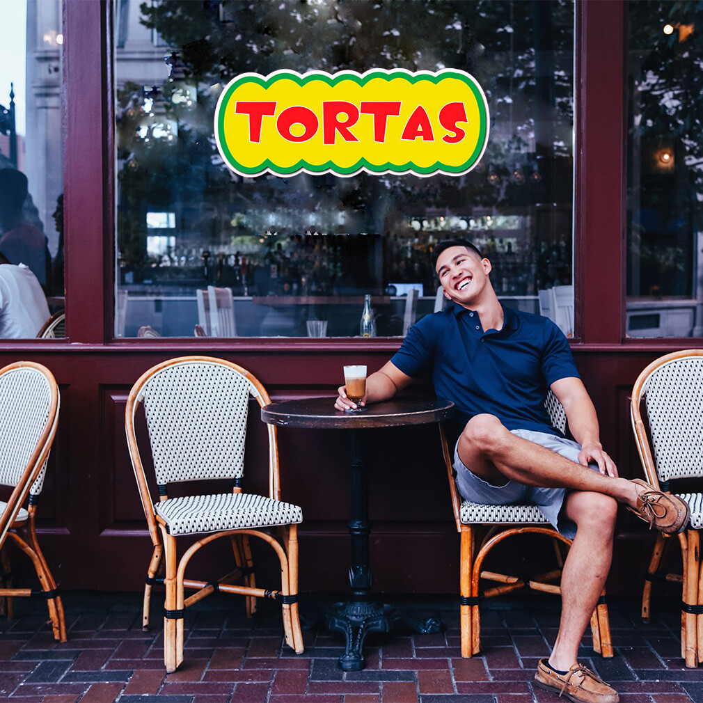 Food Truck Decals Tortas Restaurant & Food Concession Concession Sign Yellow