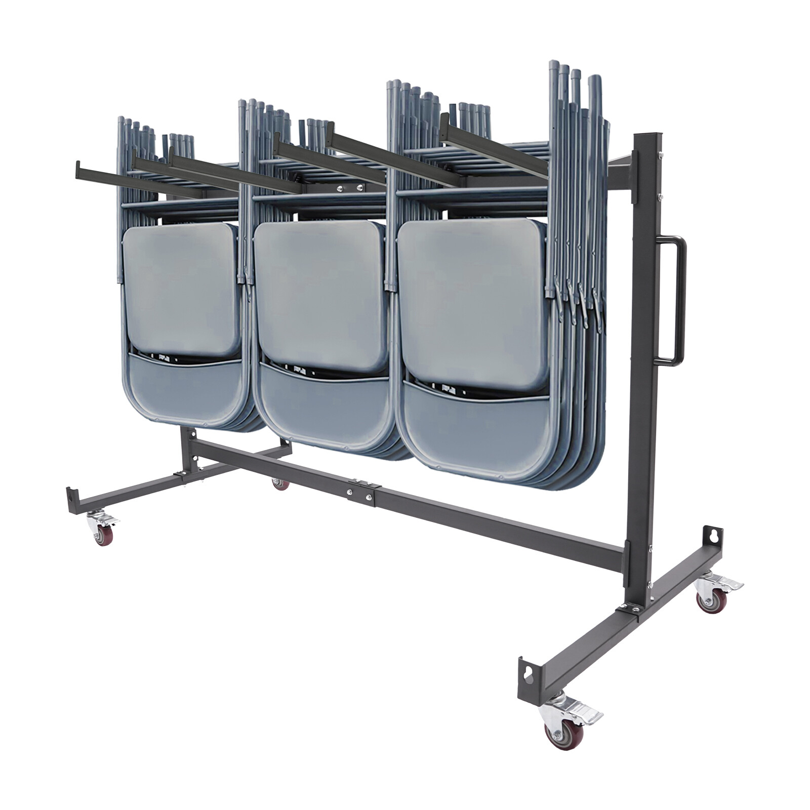 42 Chairs Holder Folding Chair Cart Heavy Duty Mobile Stackable Chair Dolly Iron