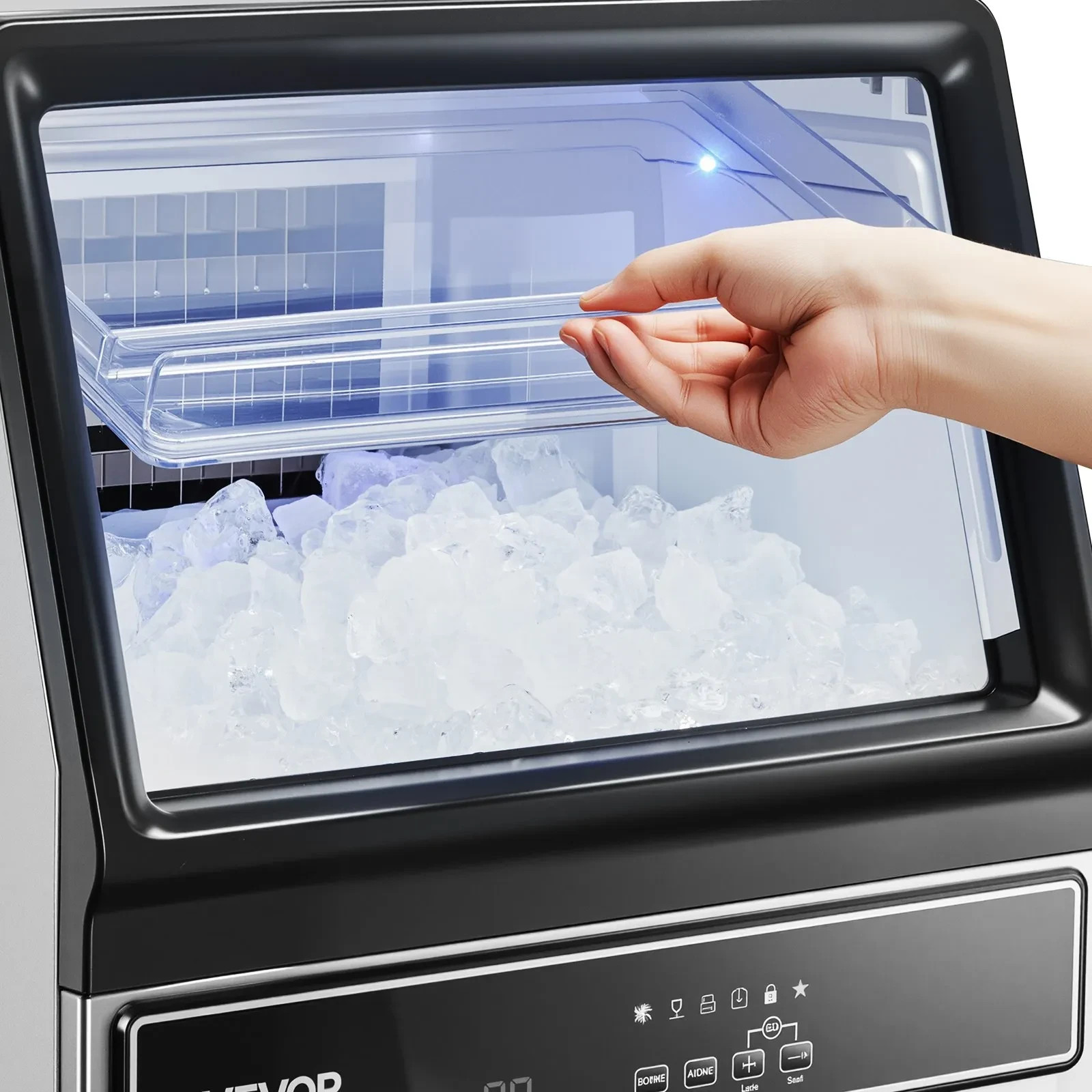VEVOR Commercial Ice Maker 130 lbs/24h Ice Machine 33 lbs Storage Bar Restaurant