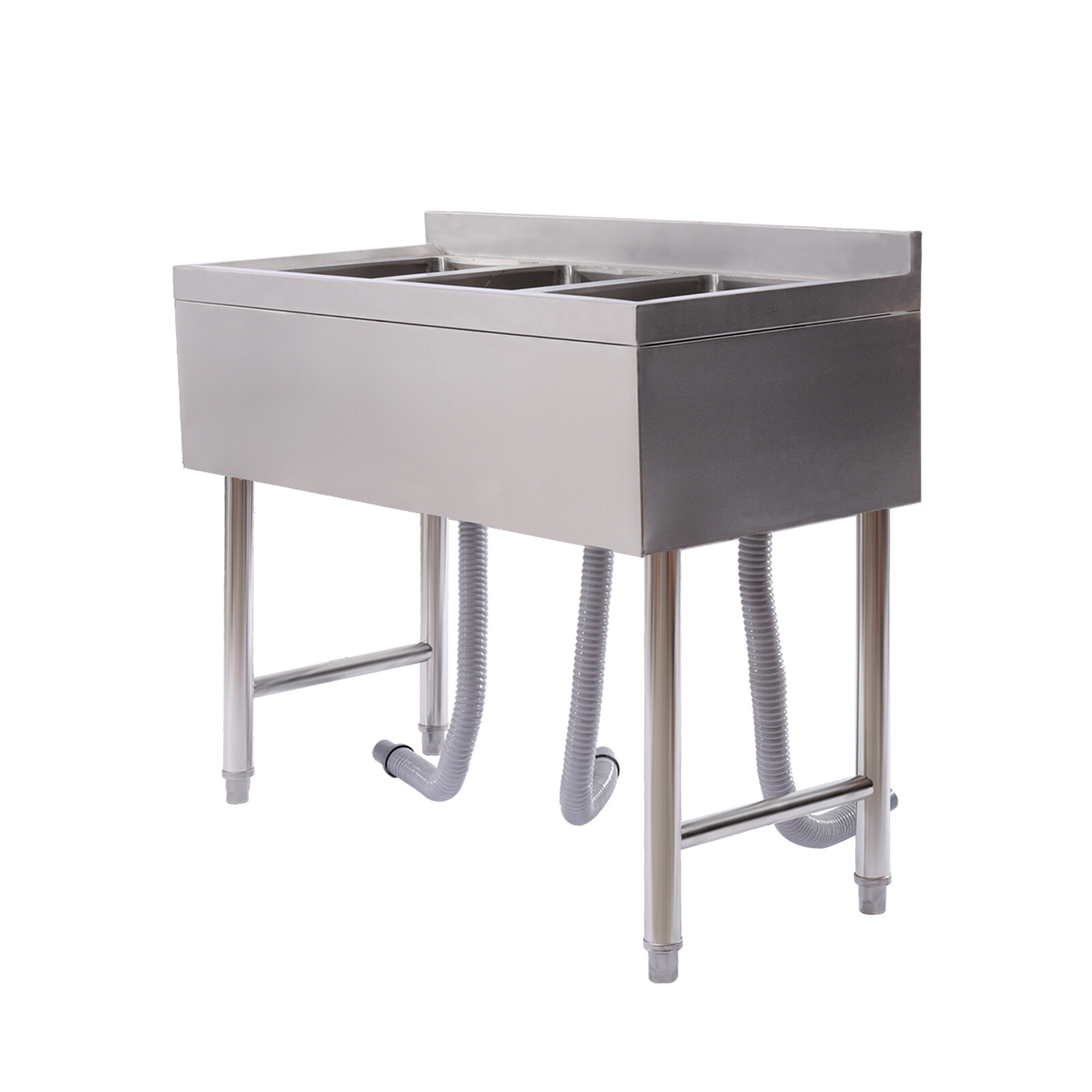 Three 3 Compartment Stainless Steel Commercial Kitchen Restaurant Bar Sink