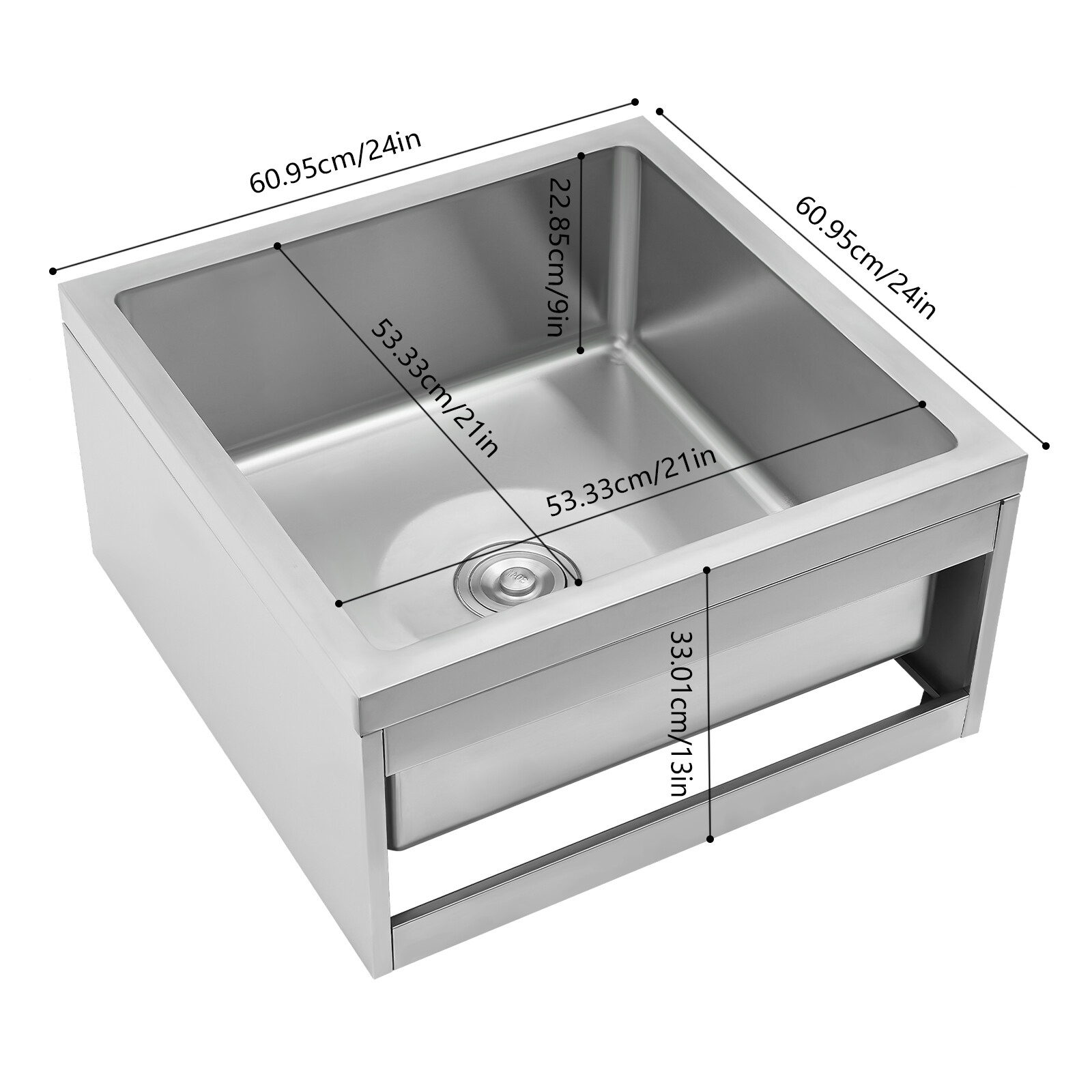 Free Standing Utility Sink, Single Bowl Commercial Sink Restaurant Kitchen Sink