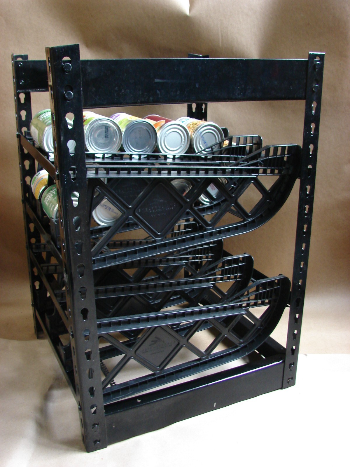 SHELF RELIANCE Adjustable CAN RACK Storage System, 99 Cans, METAL FRAME, Nice!!