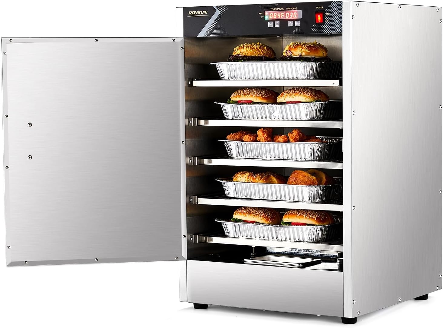 5-Tier Commercial Food Warmer,Hot Box Food Warmer Pizza Warmer w/Removable Shelf