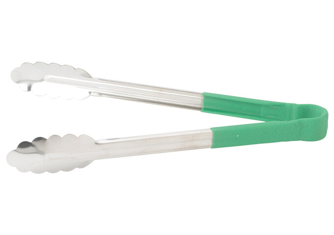 Winco UTPH-12G, 12-Inch Utility Tong with Polypropylene Green Handle