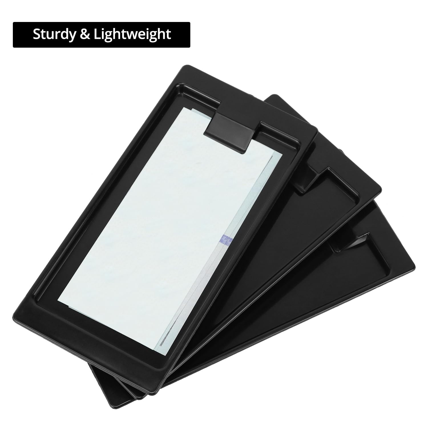 32 Pcs Black Check Holders Tip Trays PP Receipt Presenter for Restaurant Bar Use