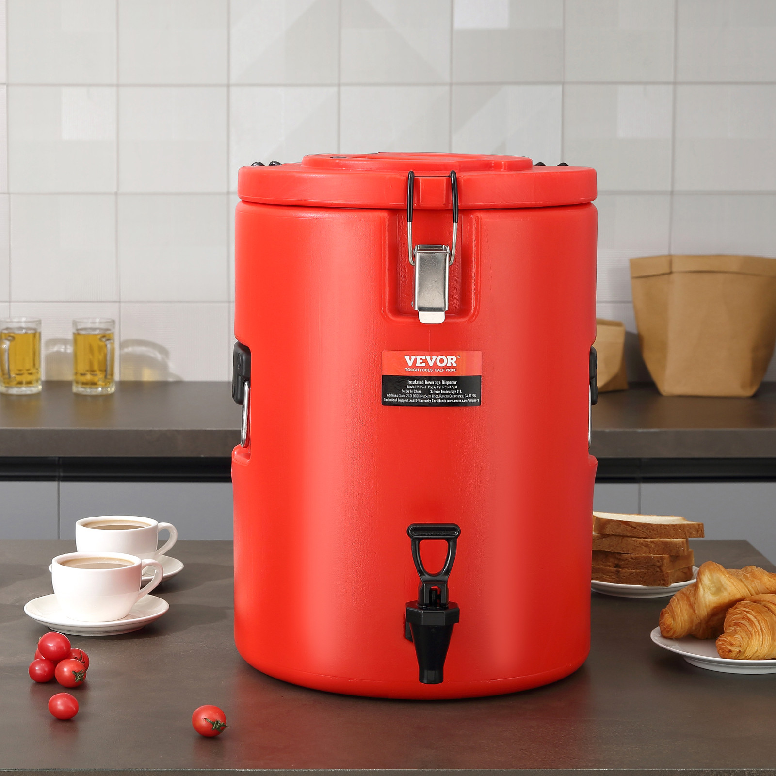VEVOR Insulated Hot and Cold Beverage Dispenser Server 4.5Gallon Stainless Steel