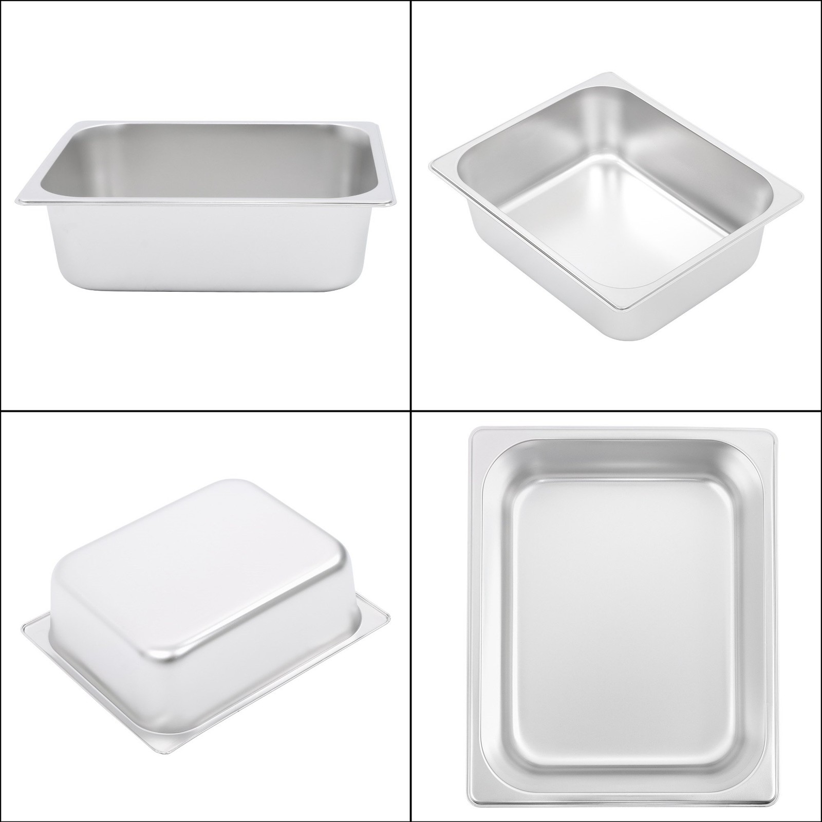 4″ Deep Stainless Steel Steam Table Pan, Anti-Jam for Buffet Catering 1/2 Size