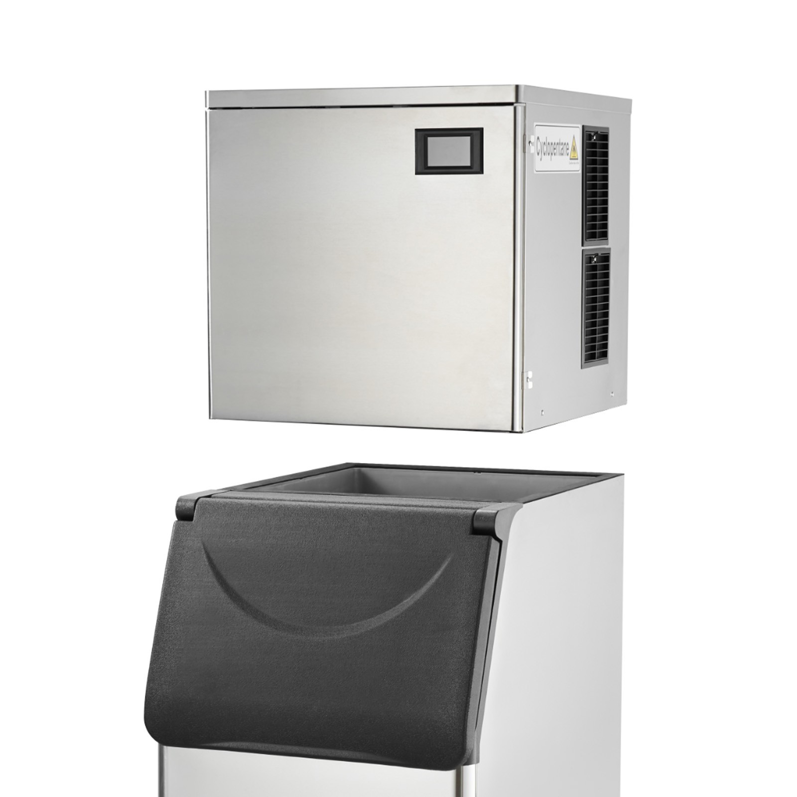 550LBS/24H Commercial Ice Maker 330.7LBS Storage Bin Auto Self-Cleaning