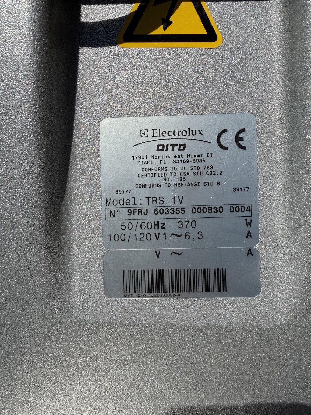 Electrolux TRS 1V Continuous Feed Processor Commercial Food Processor 370Watt