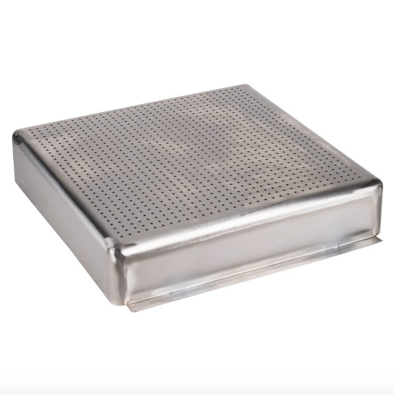 19 1/2″ x 19 1/2″ x 4″ Silver Stainless Steel Scrap Pre-Rinse Sink Basket Rails