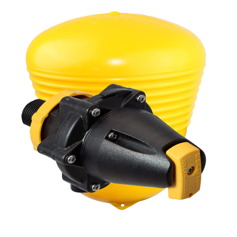 Jobe Valves Megaflow Valve Short Tail 3/4 Yellow/Black Does Not Have Nut And