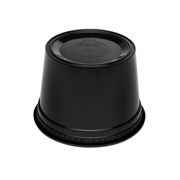 Karat 16 oz Black PP Injection Molded Round Deli Containers with Lids – 240 Sets