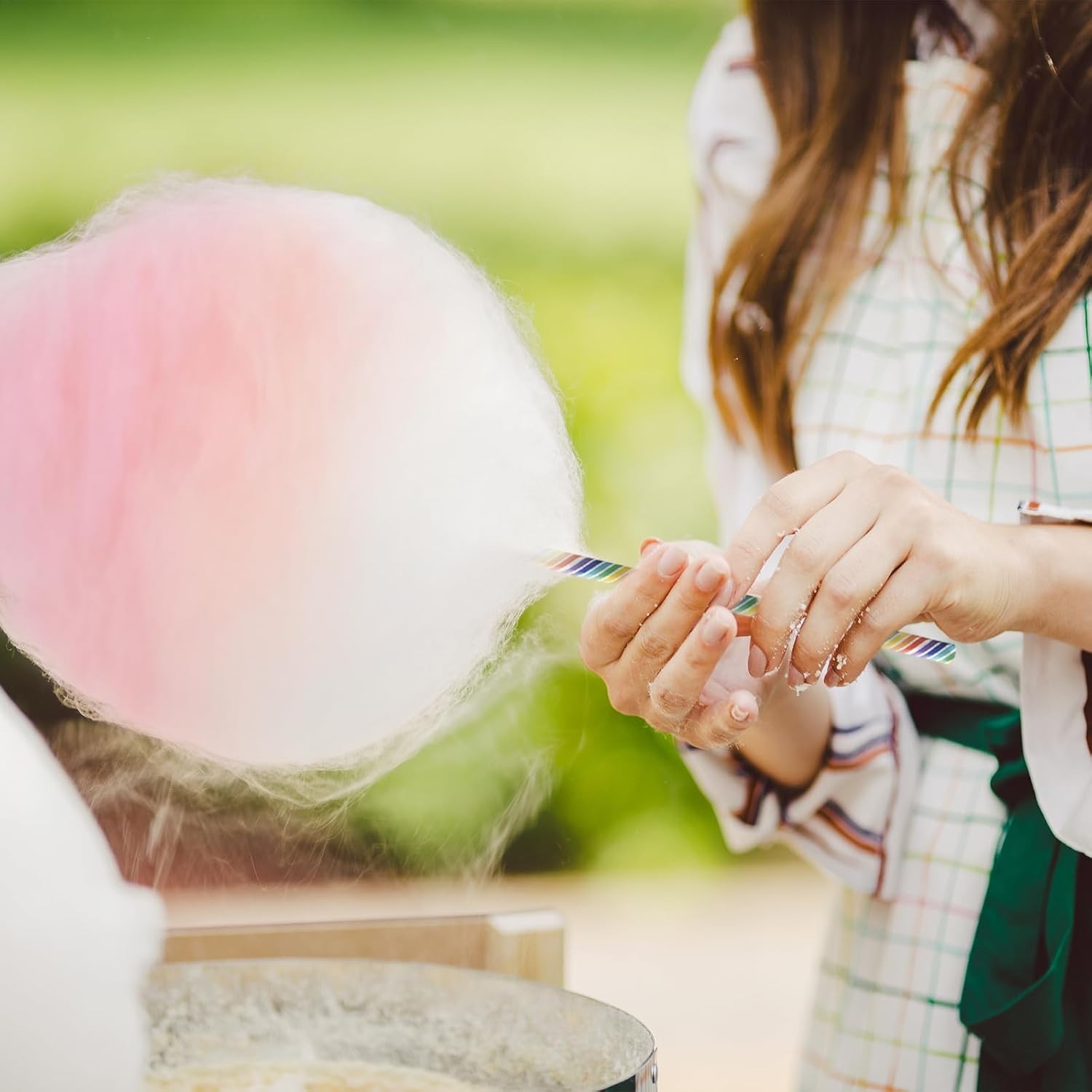 50Pcs Cotton Candy Sticks Cones, 13.78 Inch Random Color Candy Supplies, Paper S