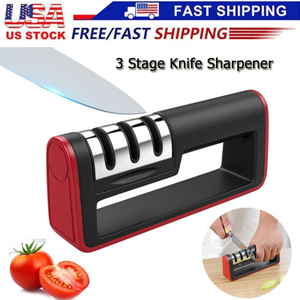 3 Stage Knife Sharpener Diamond Ceramic Rods for Kitchen Knives Sharpening