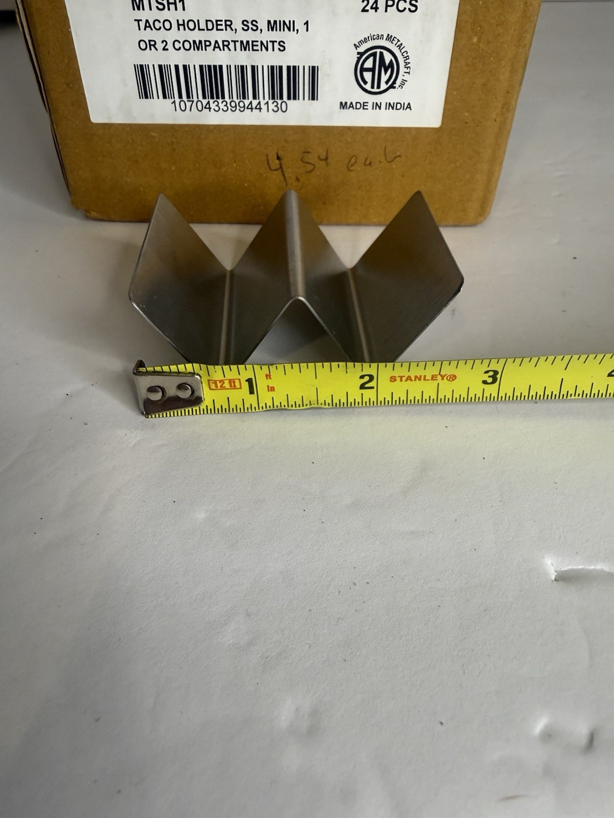 American Metalcraft Stainless Steel Mini Taco Holder 1 or 2 Compartments. 36