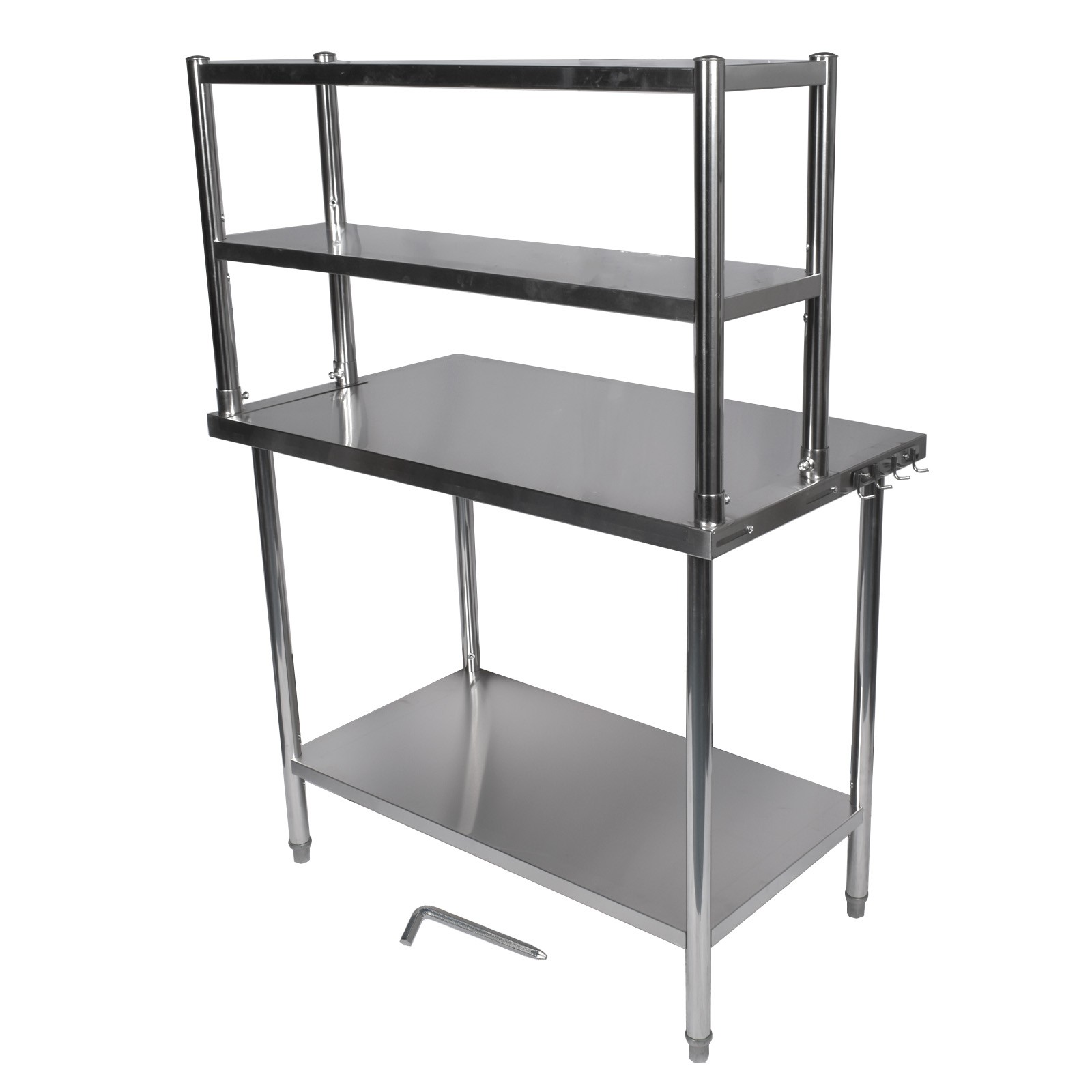 Kitchen Work Table Stainless Steel Restaurant Food Prep Table w/ Shelf & Drawer