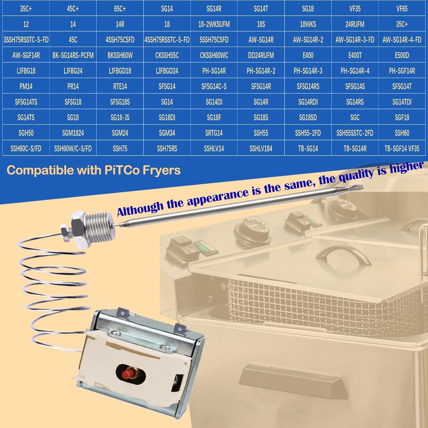 PP10084 High Limit Thermostat Fryer Switch for Pitco for Gas Fryers 35C+ 45C+