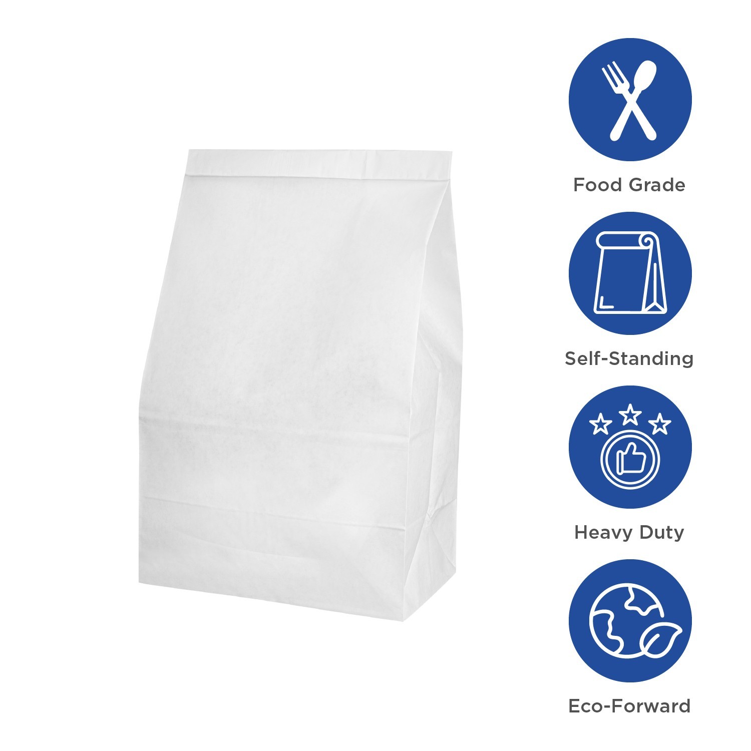 Karat White Paper Bags, 2 lb, 2000 ct – White Paper Grocery & Lunch Bags
