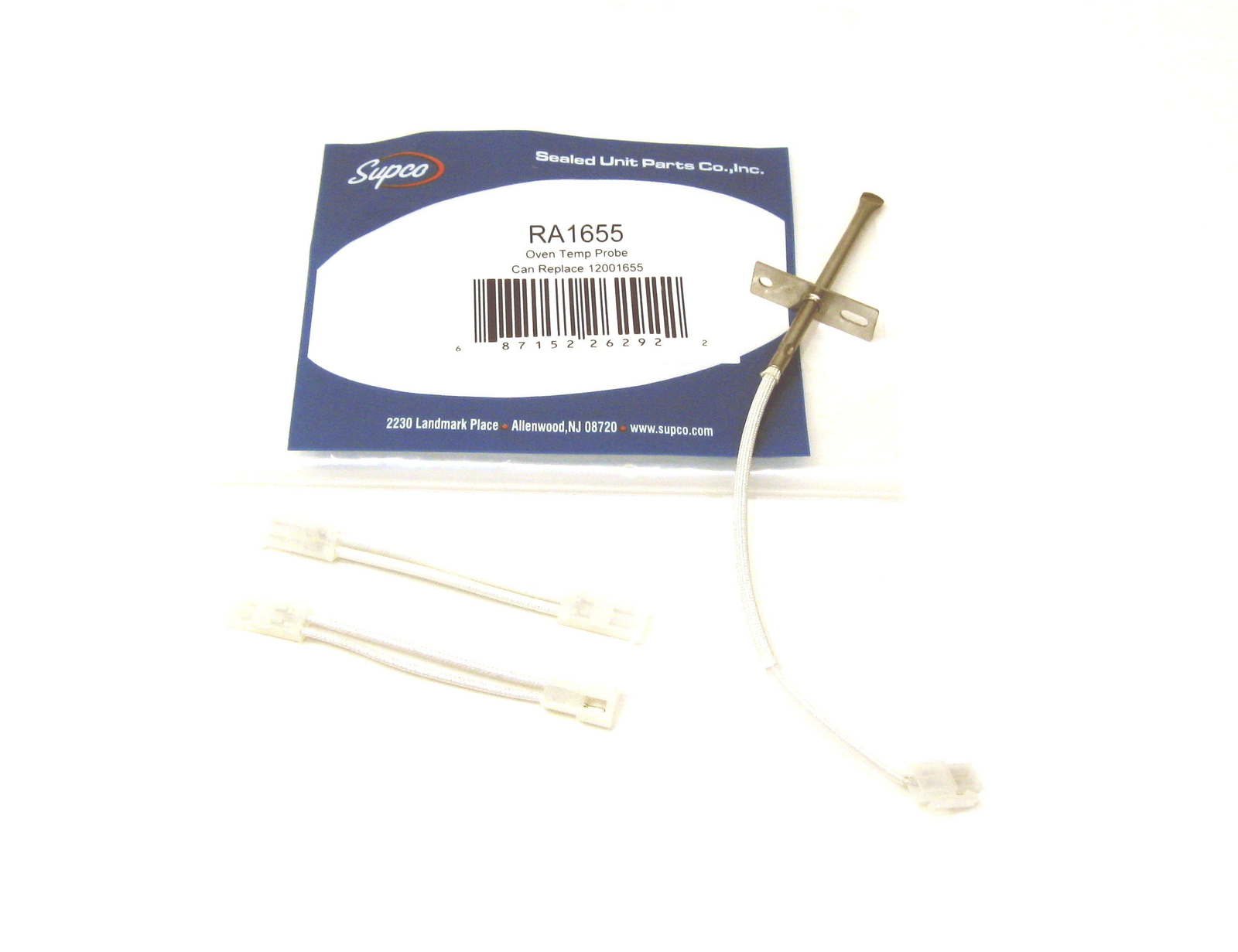 Supco RA1655 Range Oven Temperature Probe Sensor Replaces 12001655 Whirlpool