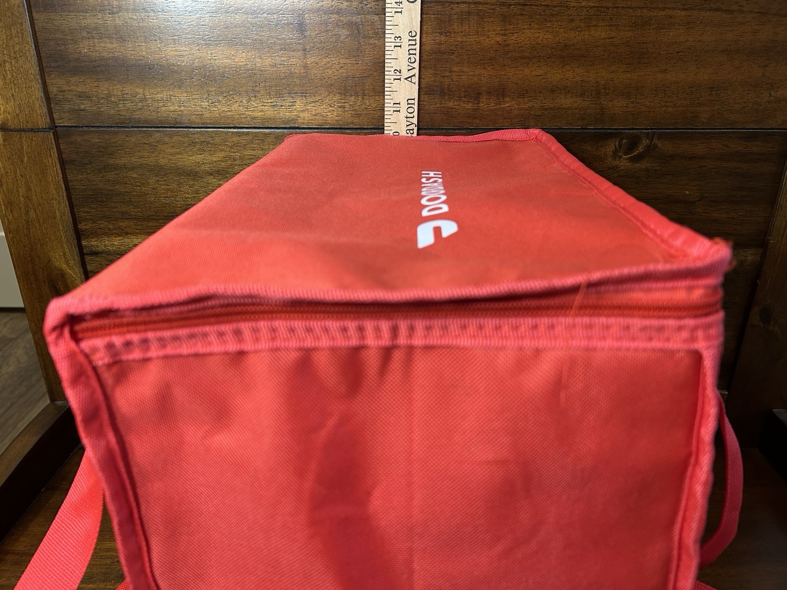 DoorDash Insulated Food Delivery Bag Tote Dasher Zippered Red 14x10x9.5 DDH686x