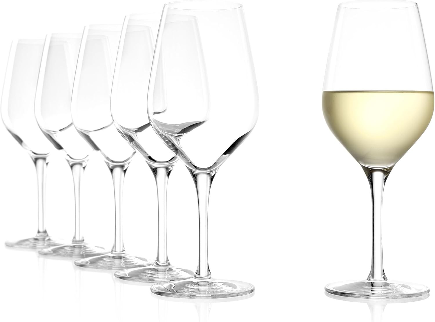 Universal Glasses Exquisit Set of 6, 14.25 oz – Elegant Crystal Glass White Wine