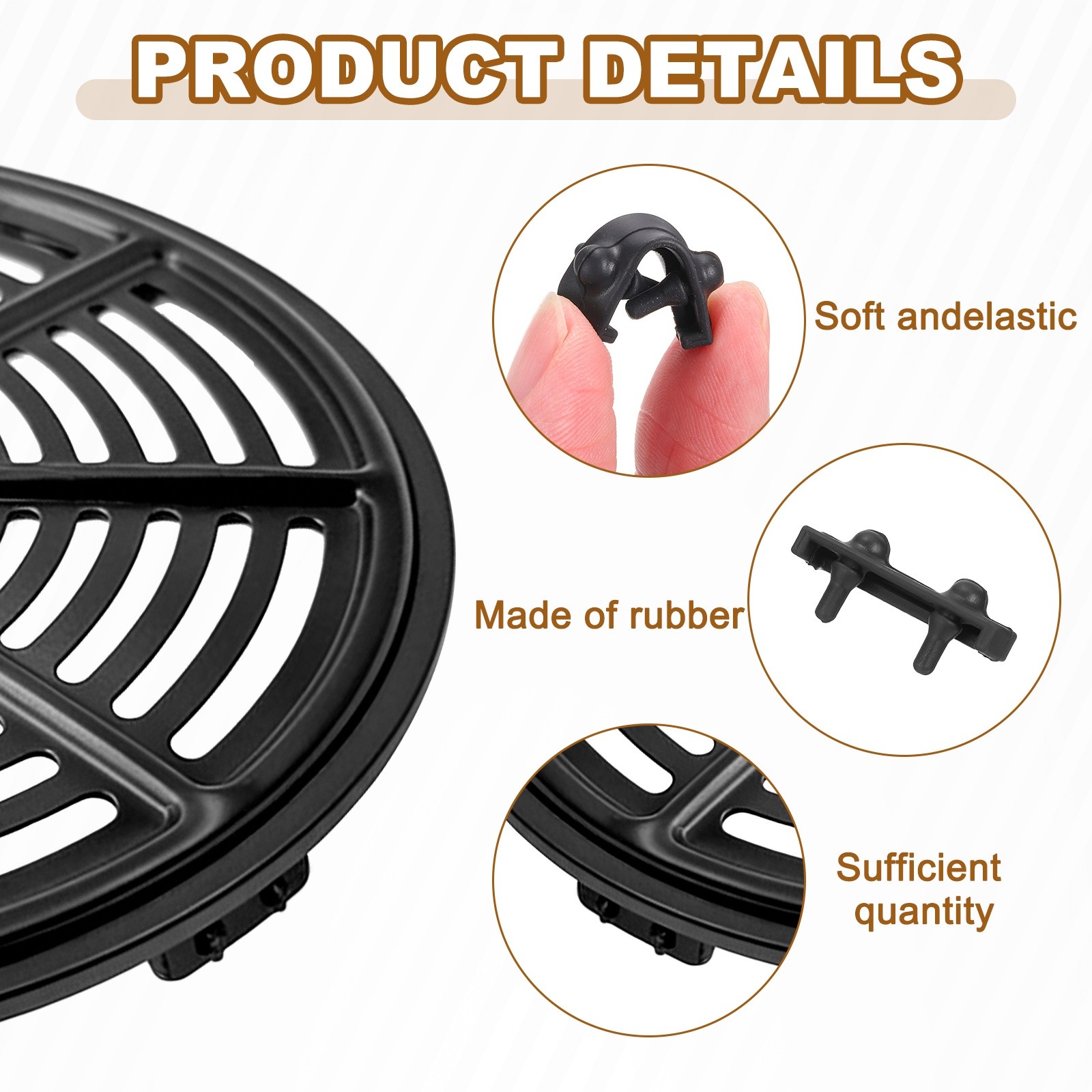 8Pcs Air Fryer Replacement Parts for Air Fryer 1.2×0.4×0.5 Inch, Rectangular