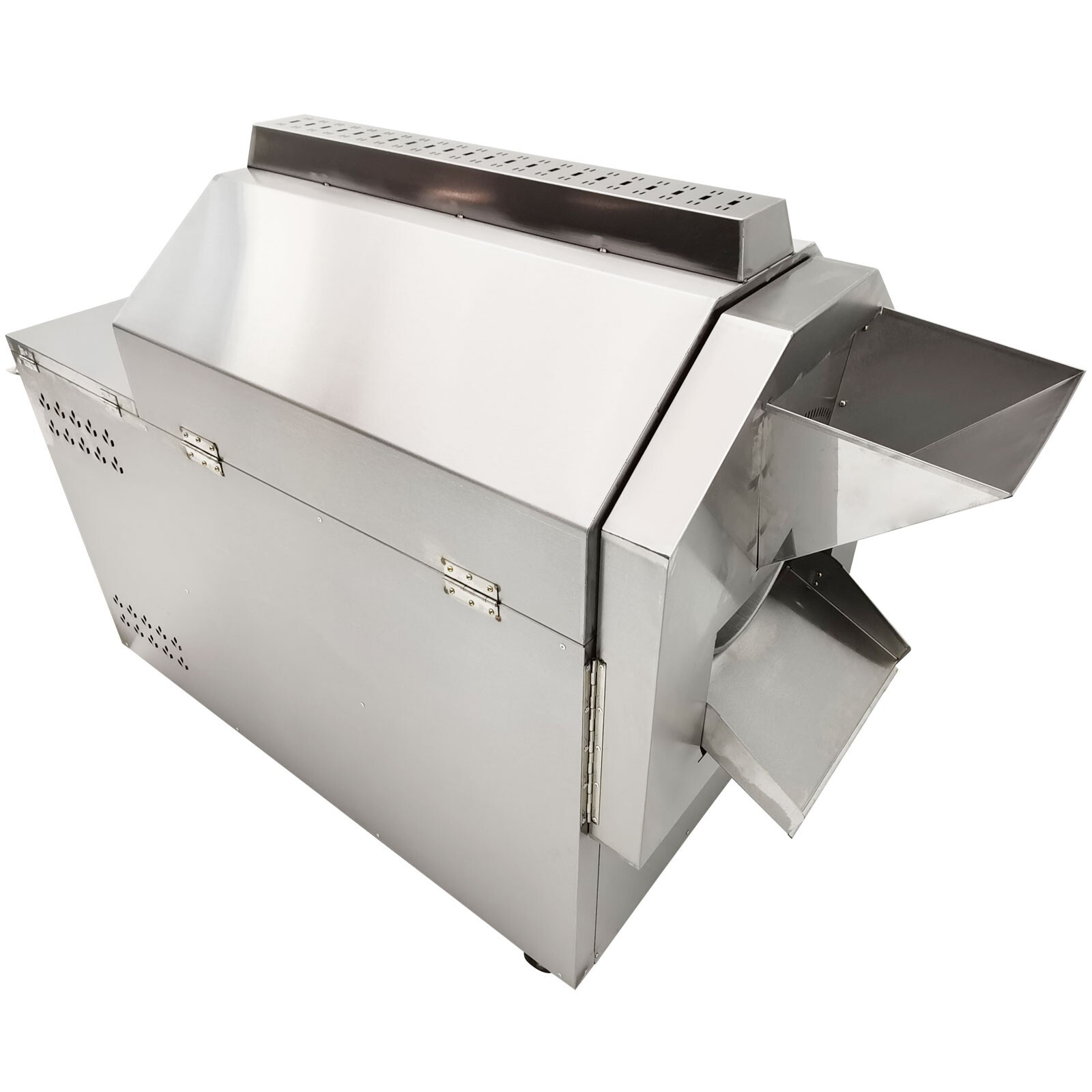 110LBS Auto Coffee Bean Nut Roaster Roller Gas Roasting Machine 220V