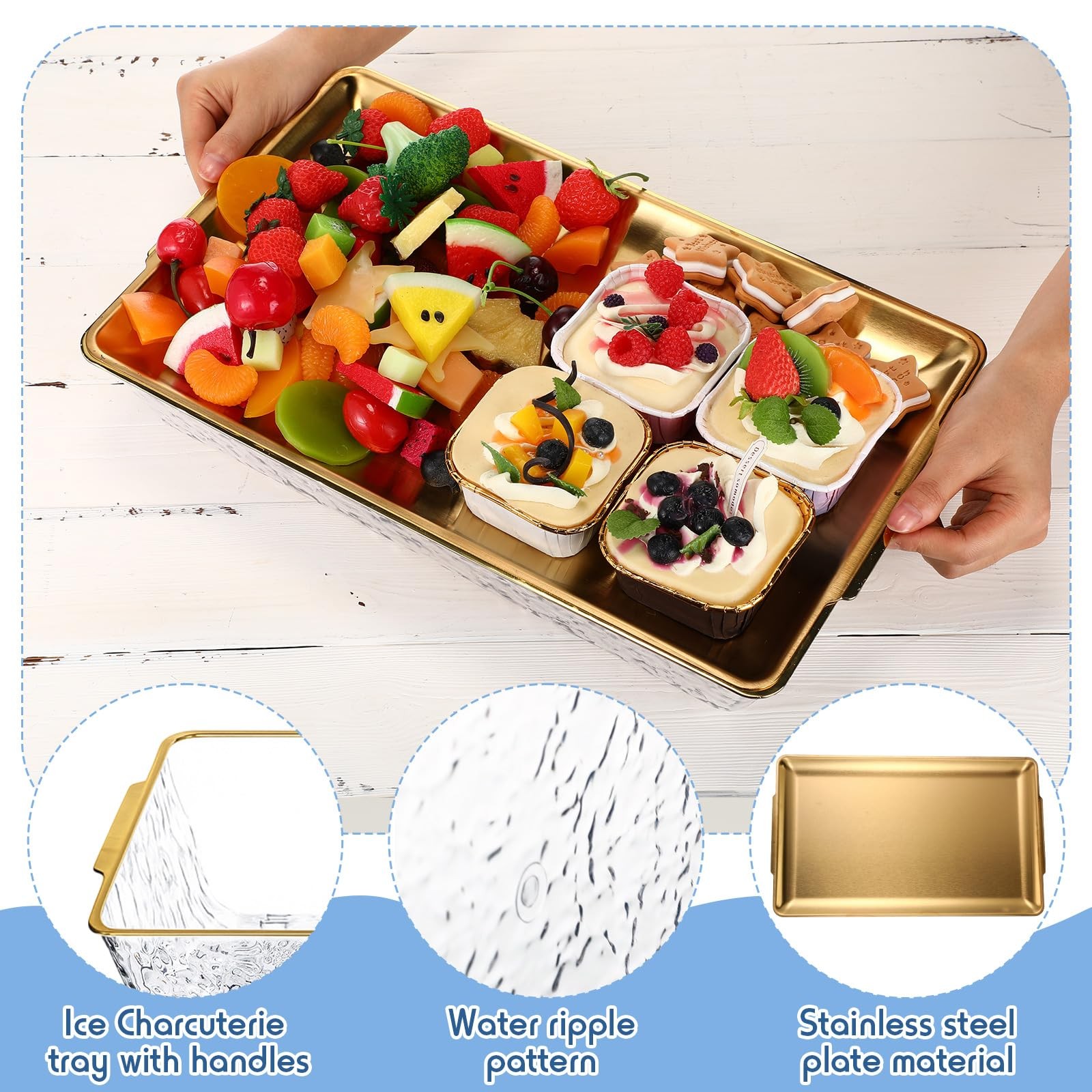 Baderke 2 Set 16 X 9 Chilled Serving Tray For Parties Compartments Rectangle