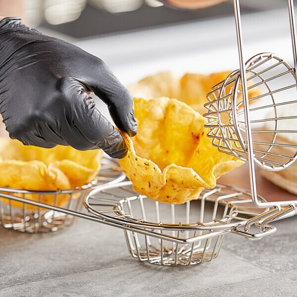 Tortilla Double Taco Cup Fry Basket Sturdy Nickel Plated Steel Heat Resistant 8″