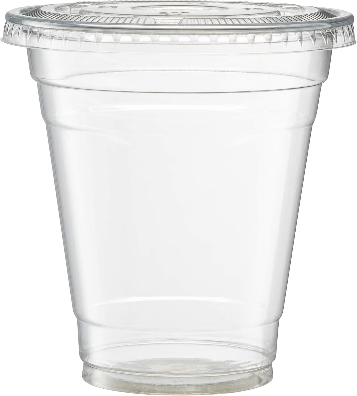 100 Count] Crystal Clear PET Plastic Flat lids With Straw Slot Fits 14, 16, 2…
