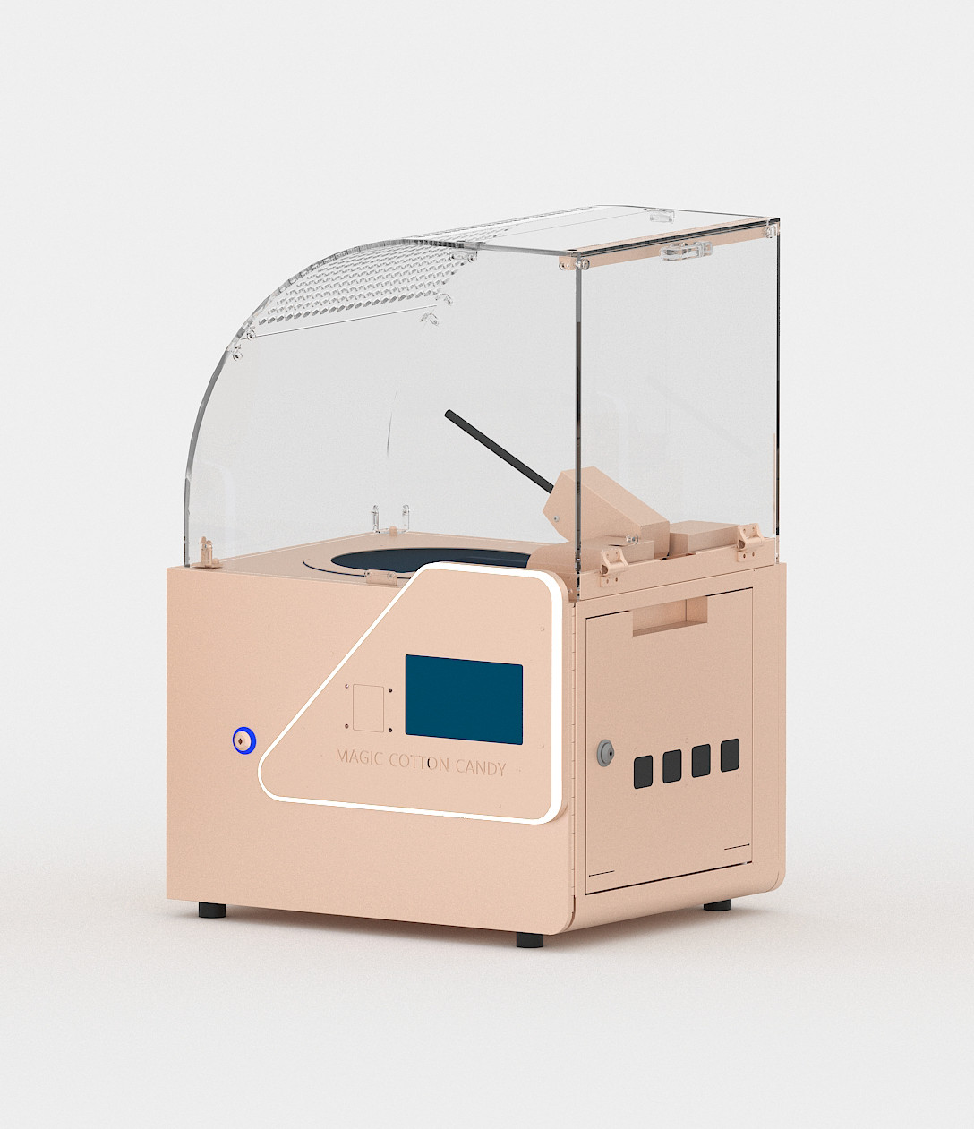 NEW Magic Cotton Candy Semi Automatic Portable Robotic Machine Pink 30x21x18