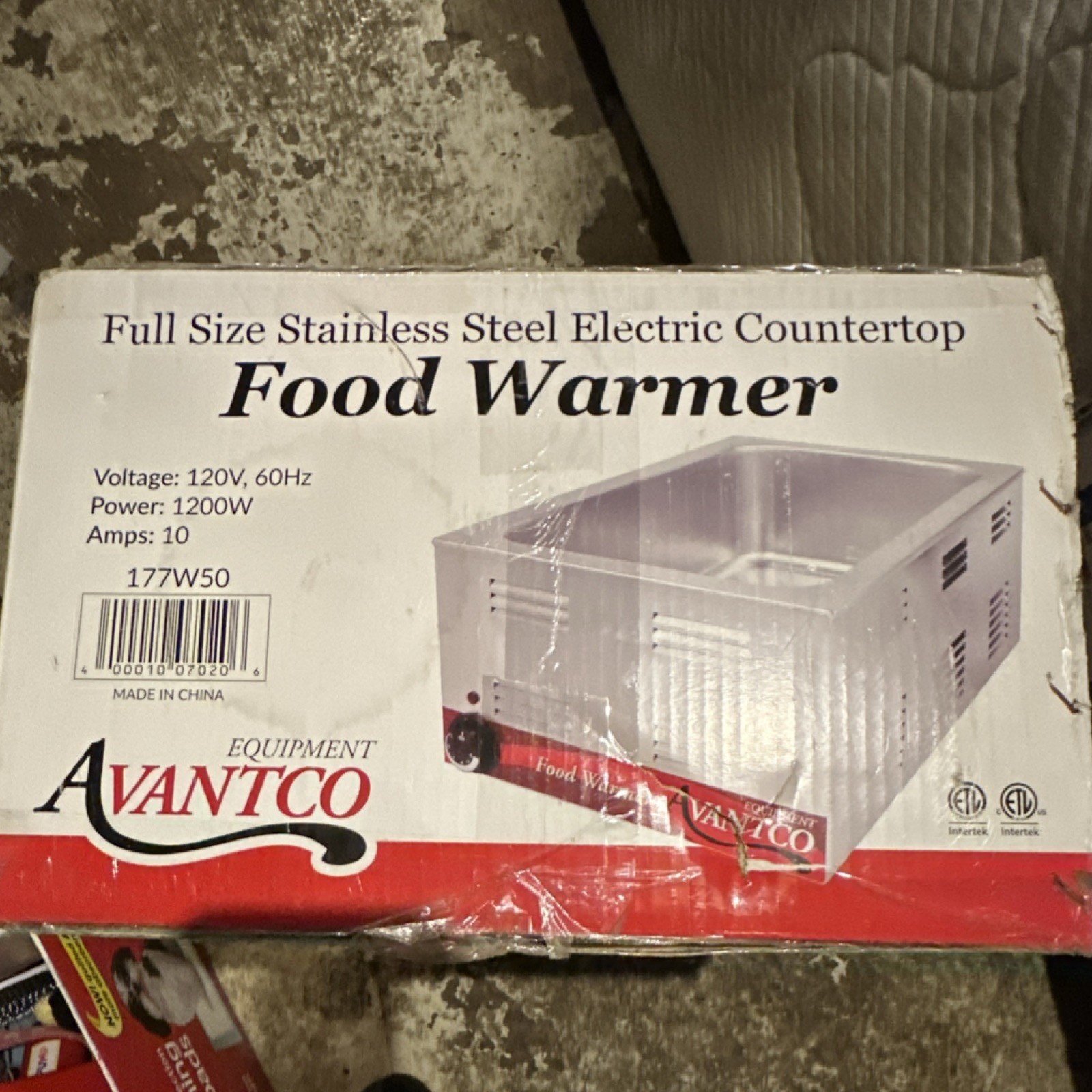 Avantco Full Size Stainless Steel Electric Countertop Food Warmer 177W50 NEW