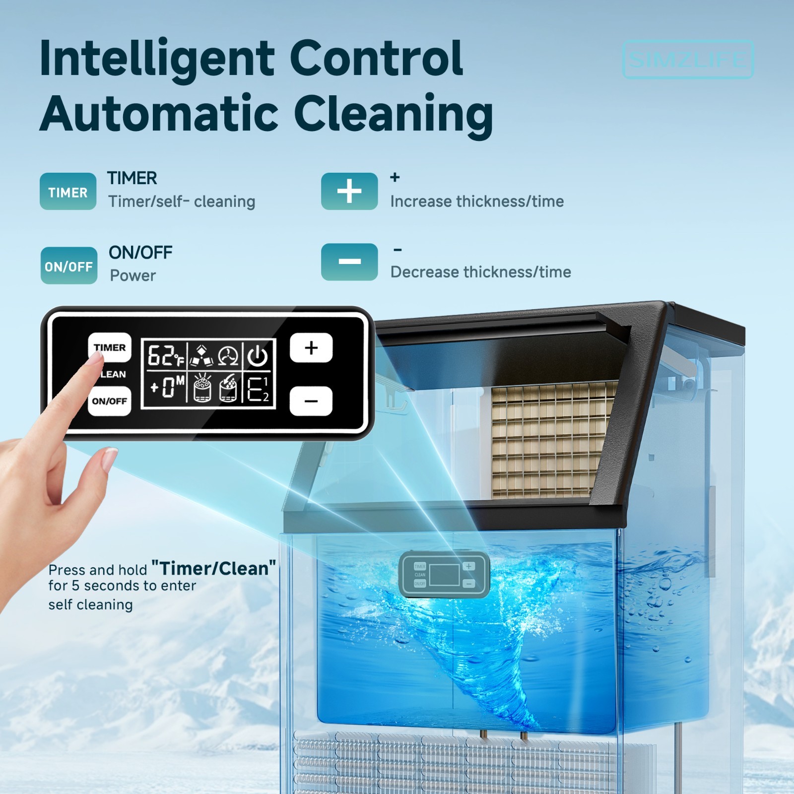 Commercial Ice Maker, 100 Lbs/Day Stainless Steel Under Counter ice Machine