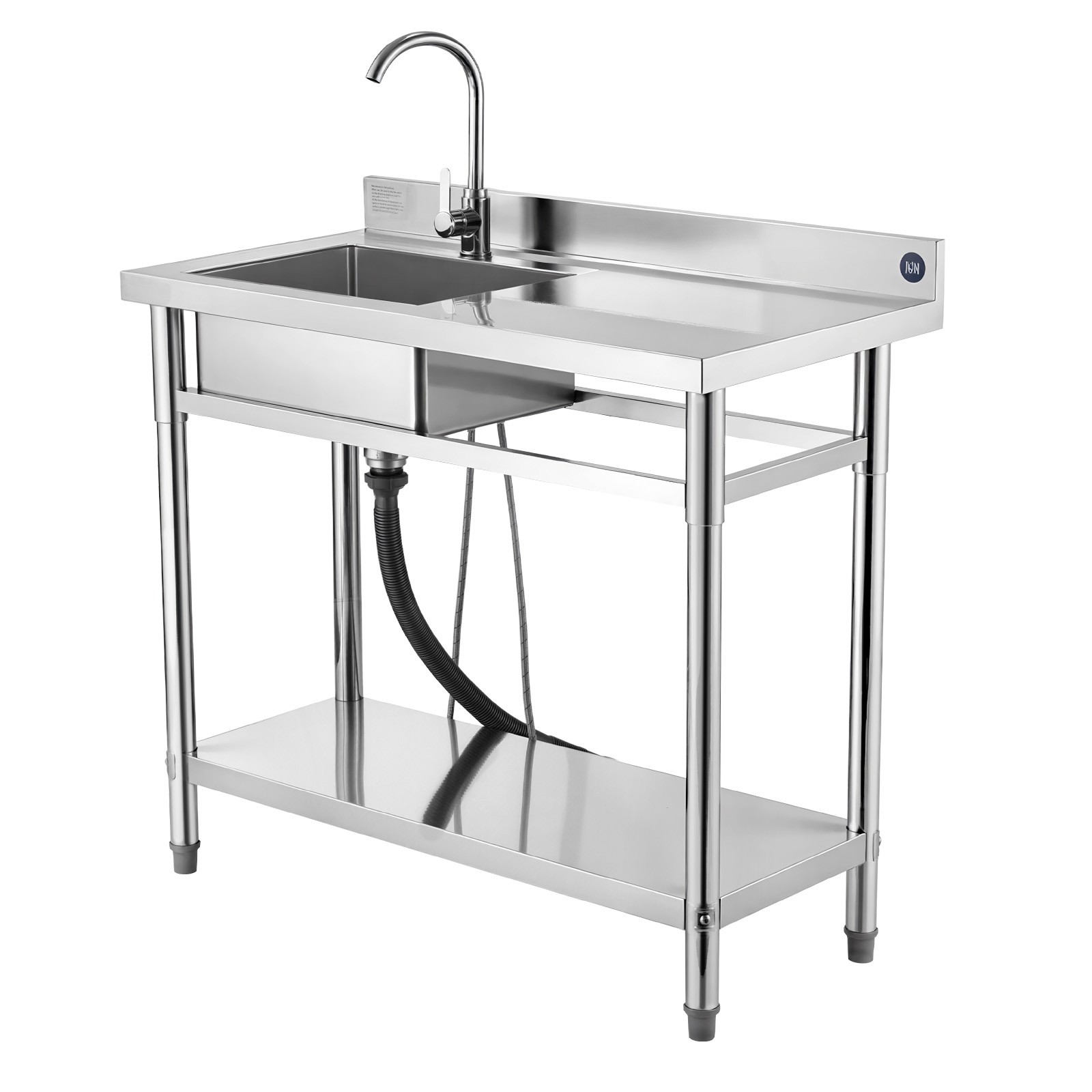 Uimoso Stainless Steel Utility Sink with Single Bowl and Faucet