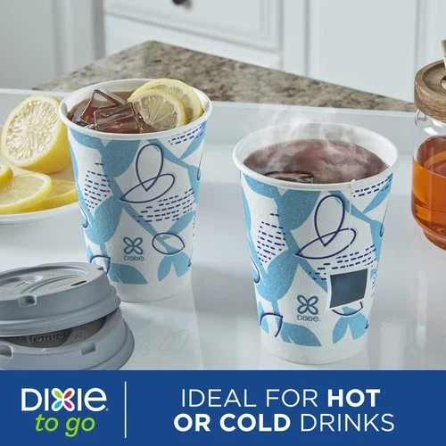 Dixie To Go Paper Coffee Cups With Lids, 12 oz, 156 ct, Disposable Insulated