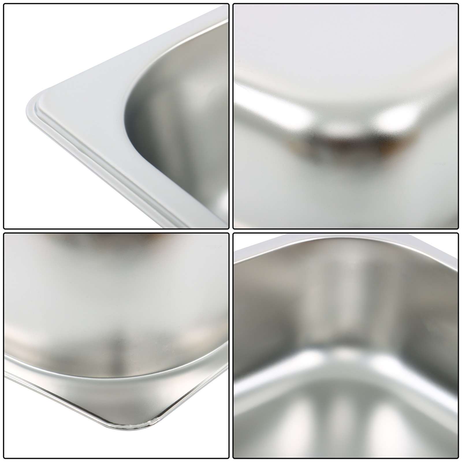 4 Pack Hotel Pans Half Size 2.5″ Deep 1/2 Size Stainless Steel Steam Table