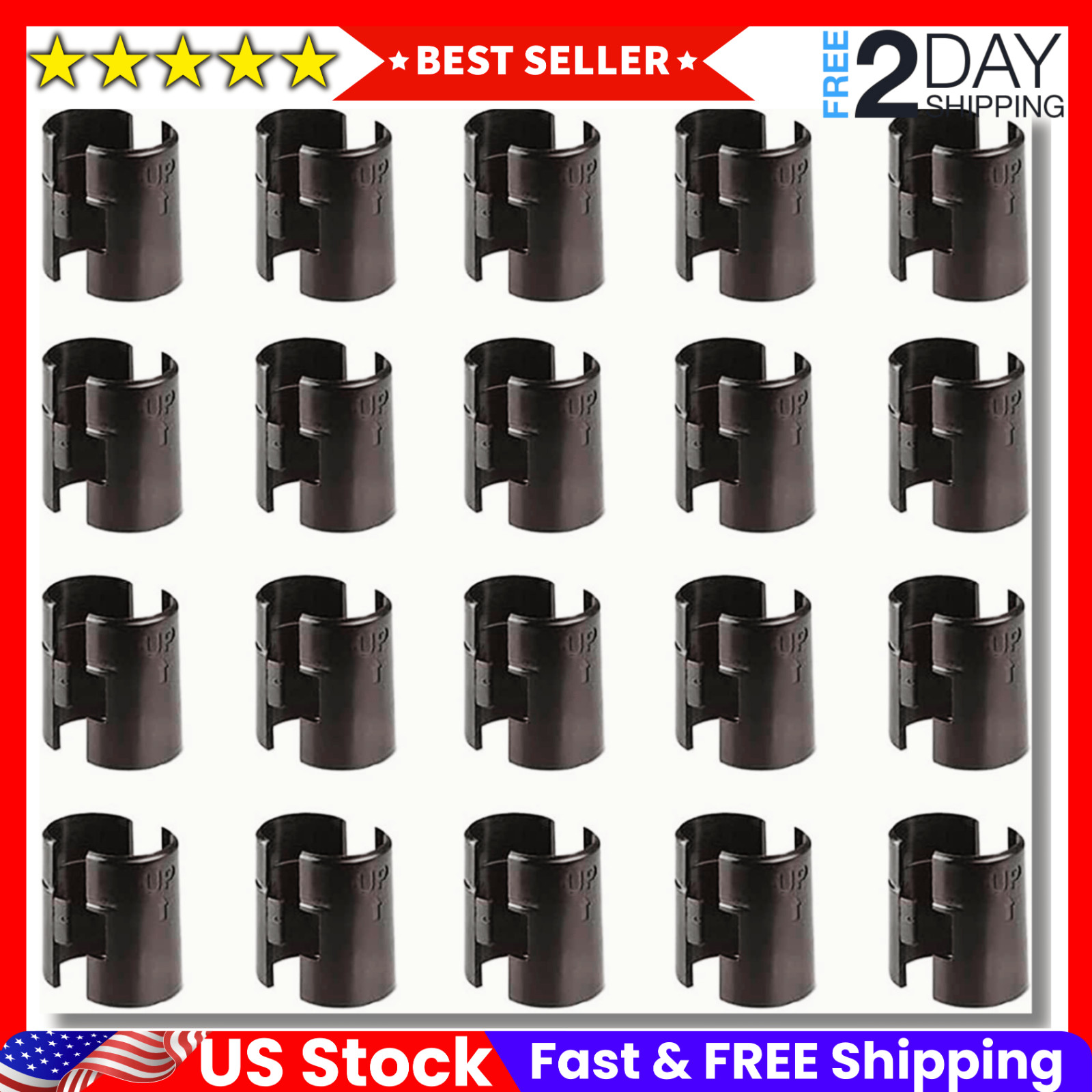 Wire Shelf Clips,40-Packs Shelving Lock Clips for 1″ Post,Black **New Shipping**