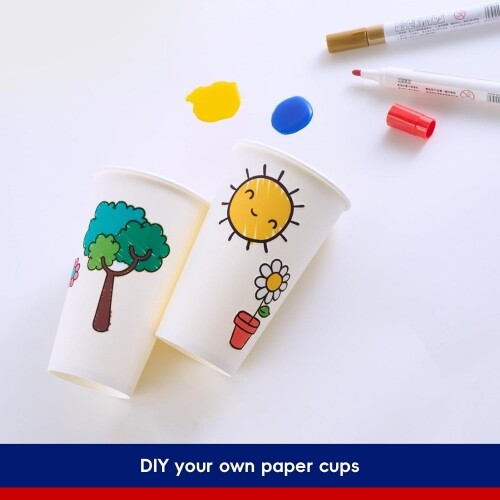 16 oz Disposable Paper Cups Hot/Cold Coffee Cups Beverage Drinking Cup for Party