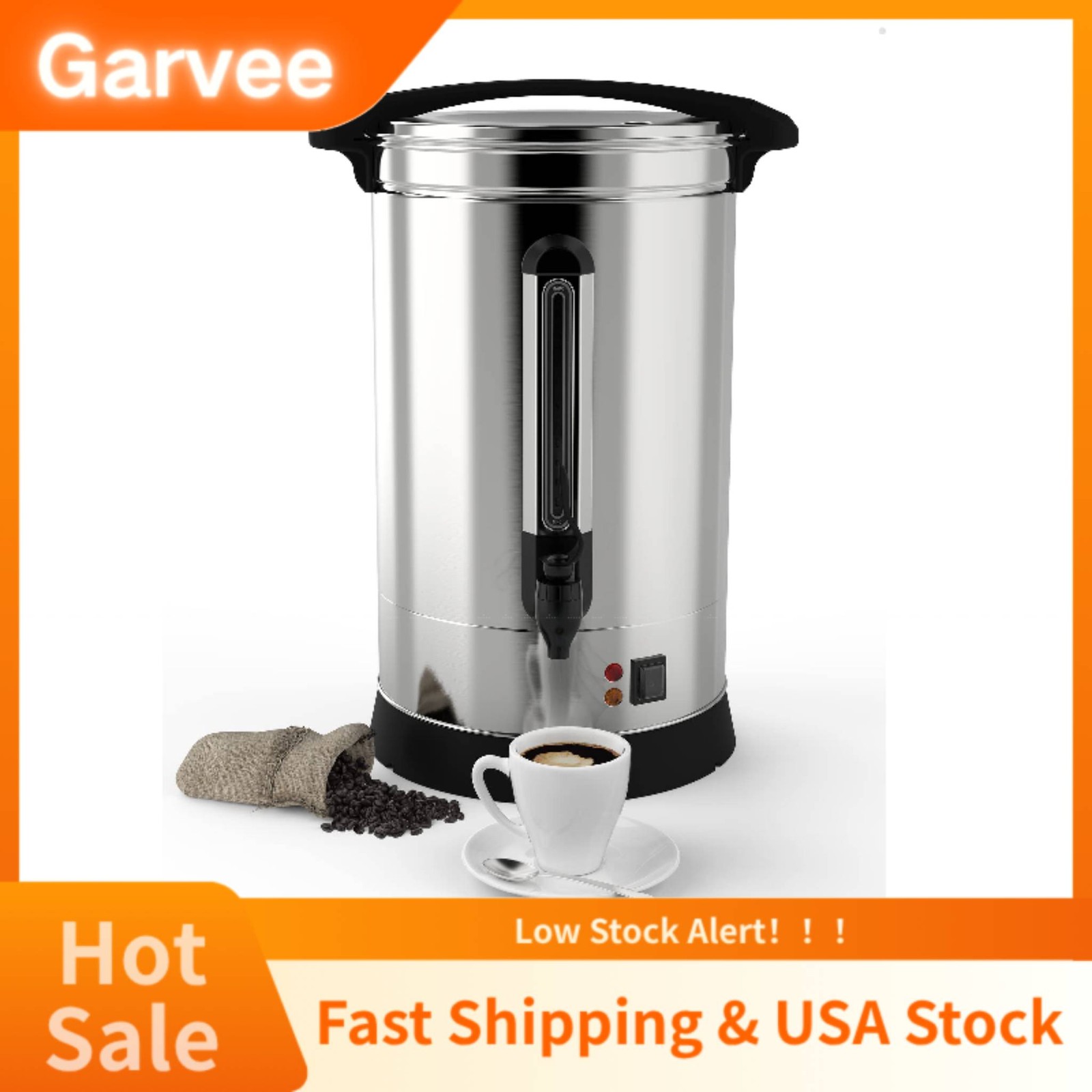 Percolator Coffee Pot Style Commercial Coffee Urn 18L 120 Cup Volume Food Grade