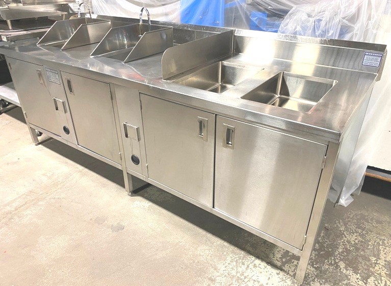 Bar/ Wet /Elkey Food-service Product M01 Cabinet w/t 2 Sink & 2 Bowl /100″ x 35″