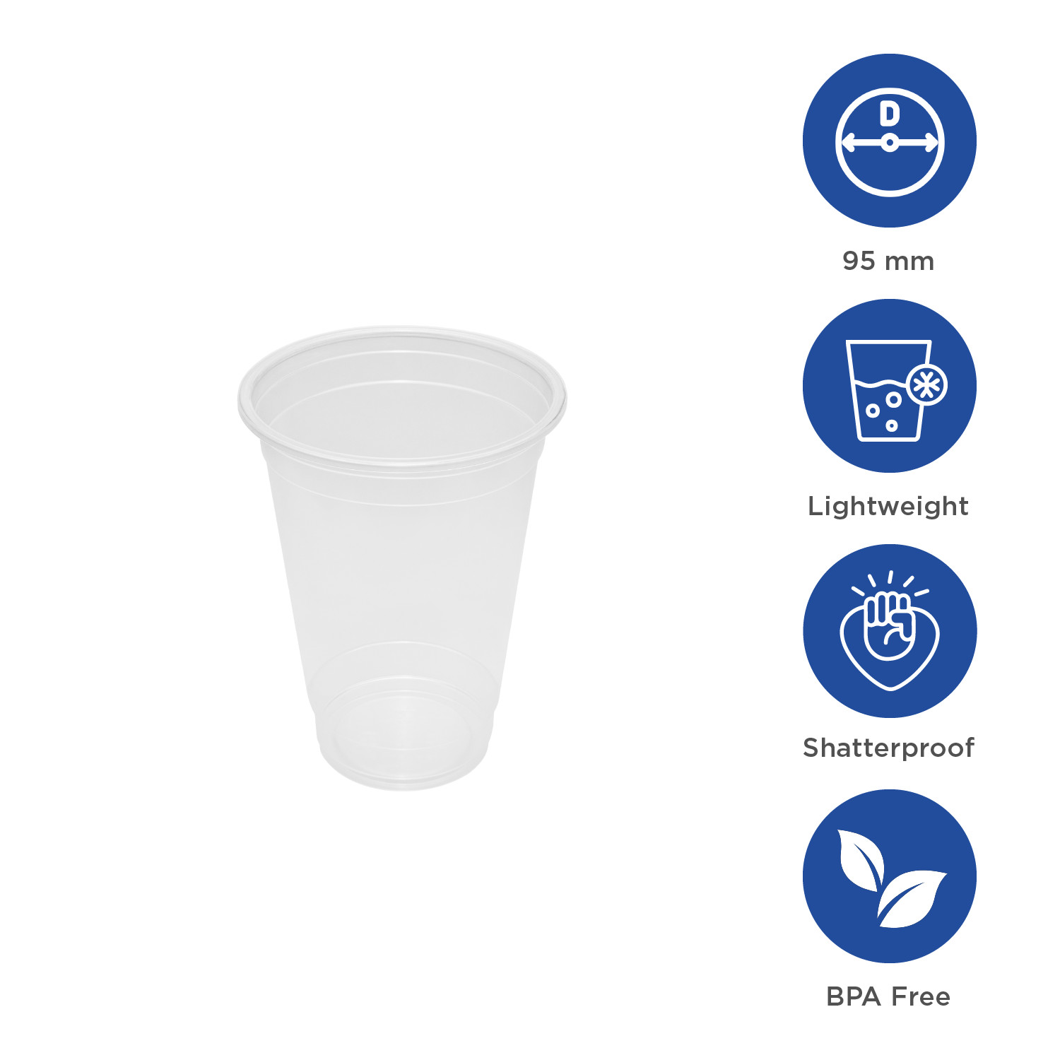 Karat 24oz PP Plastic U-Rim Cold Cups (95mm) – 1,000 ct, C1012 (Karat)