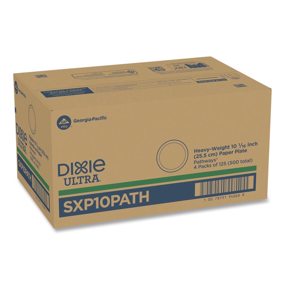 Dixie SXP10PATHPK Pathways 10-1/8″ Paper Plates – Green/Burgundy (125/PK) New