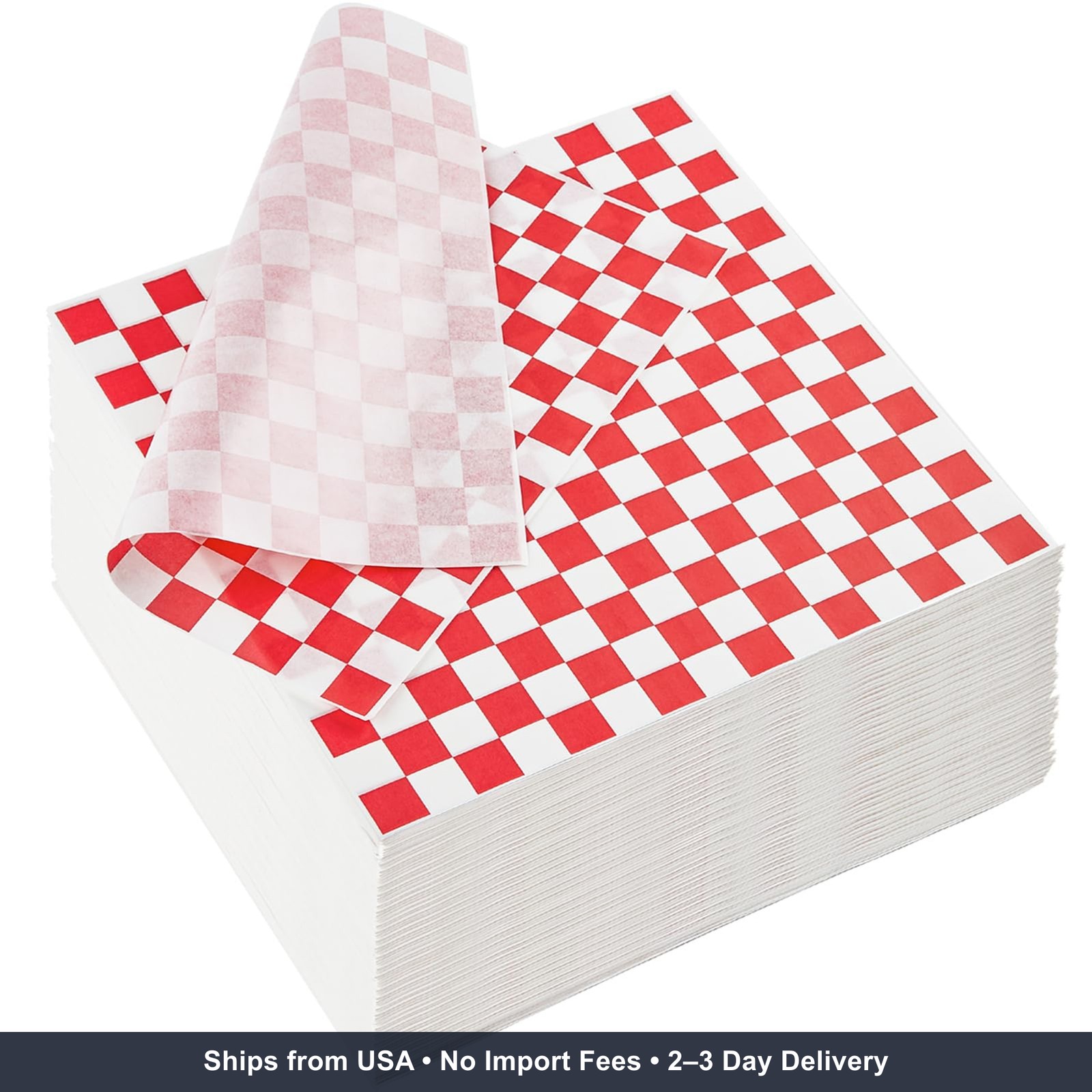 500 Sheets 12×12 Inch Red White Checkered Deli Paper Grease Resistant Food great