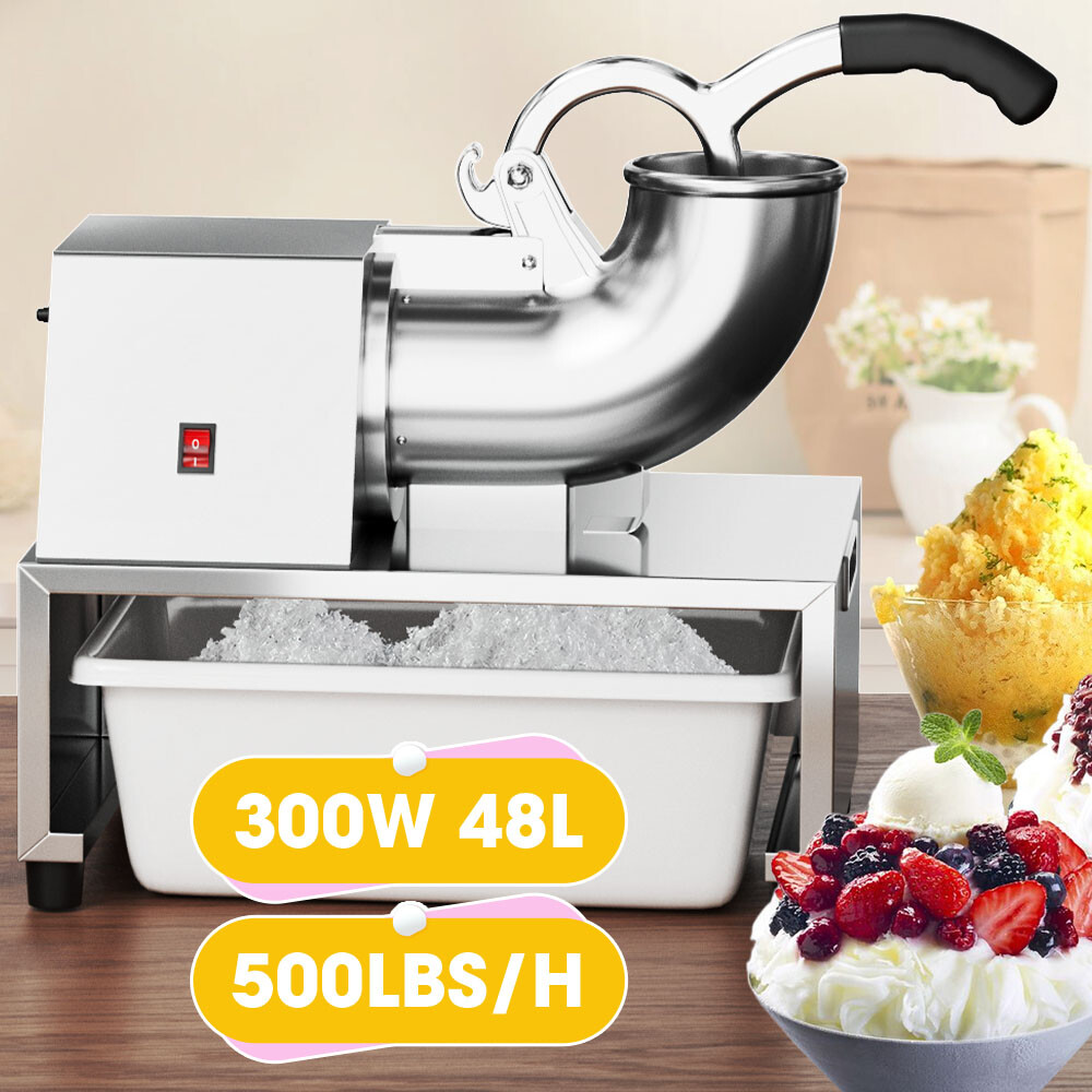 500LBS/H 300W Commercial Snow Cone Machine Ice Shaver Ice Crusher for Snow Cones